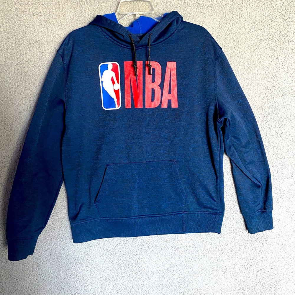 NBA Sweater Hoodie Mens Size Large Blue Long Sleeve Logo Pockets